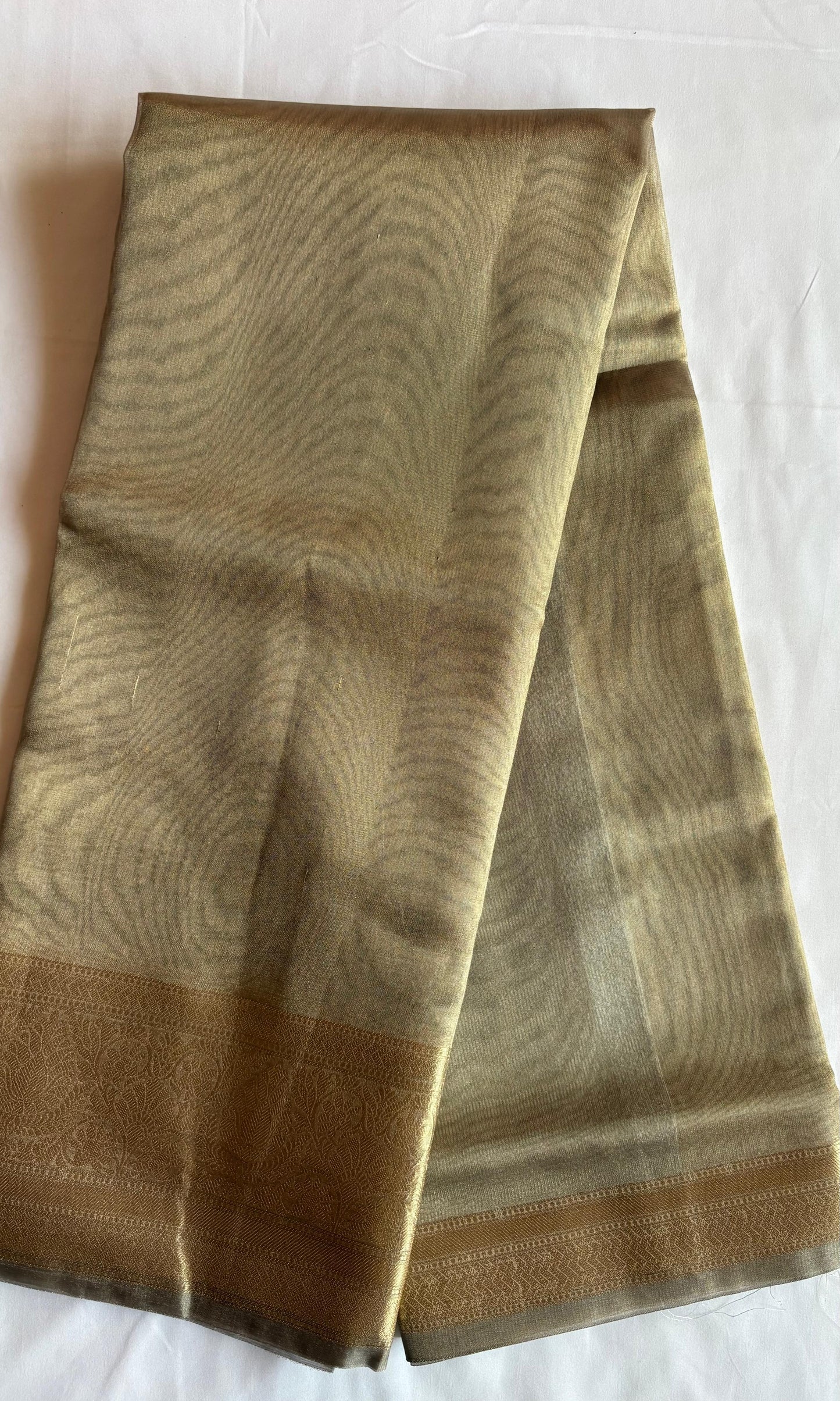 Pink and Brown Tissue Saree