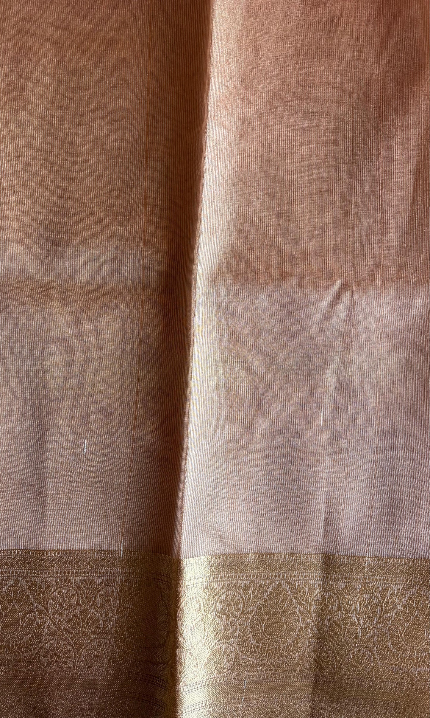 Pink and Brown Tissue Saree