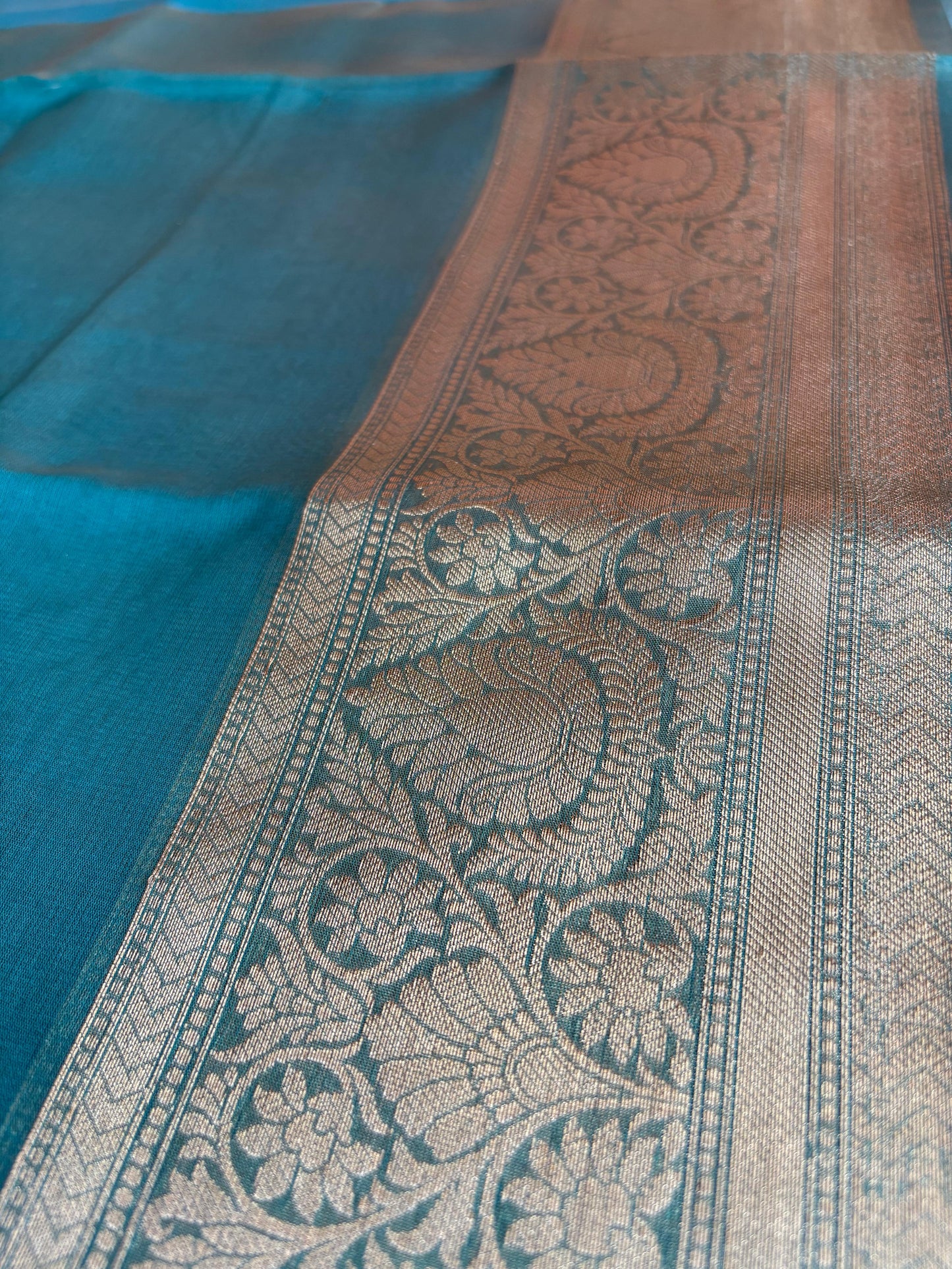 Blue Banarasi Tissue silk saree