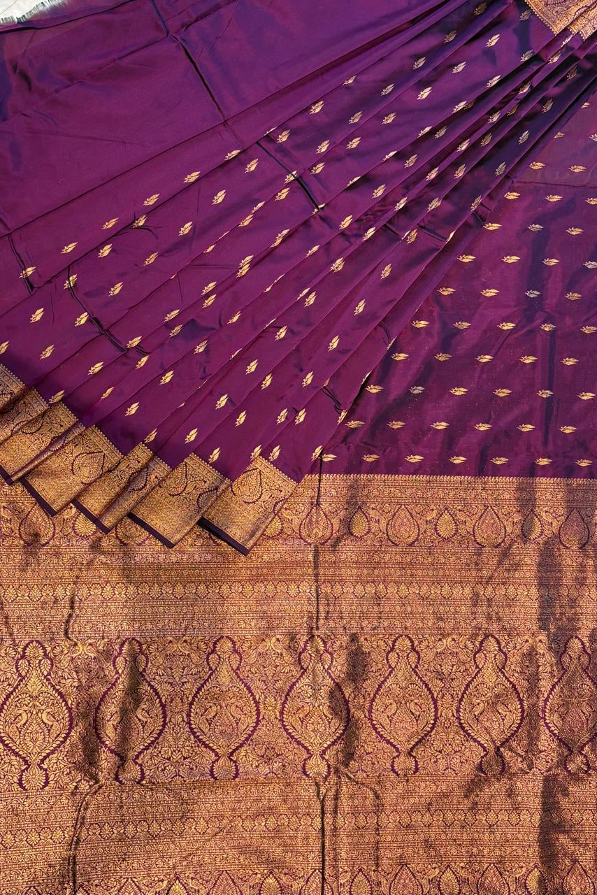 Exclusive Baingan Color Saree