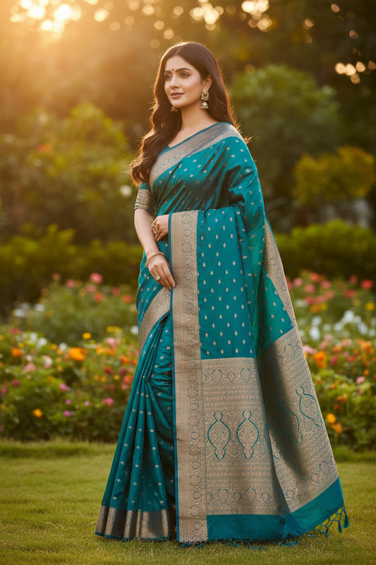 Exclusive Peacock Color Saree