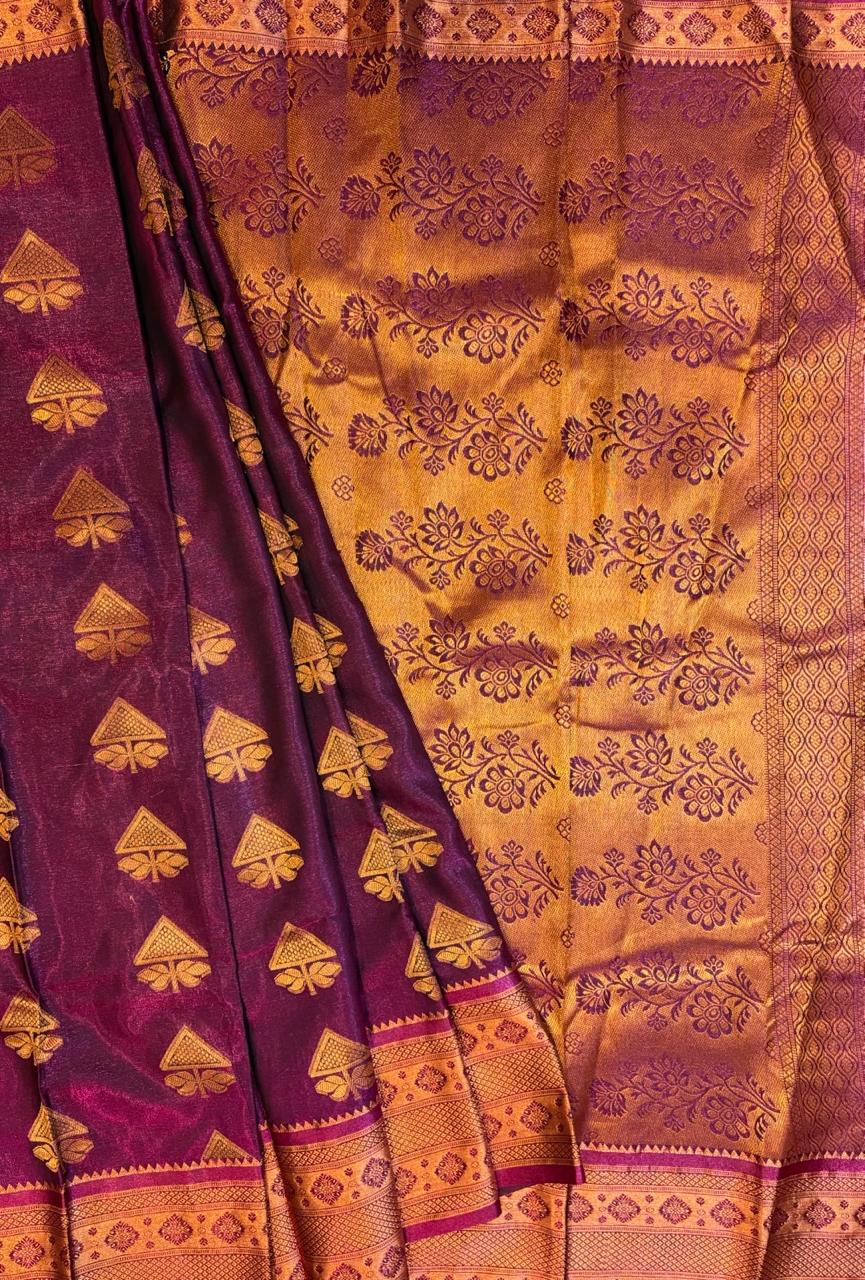 Pink silk saree
