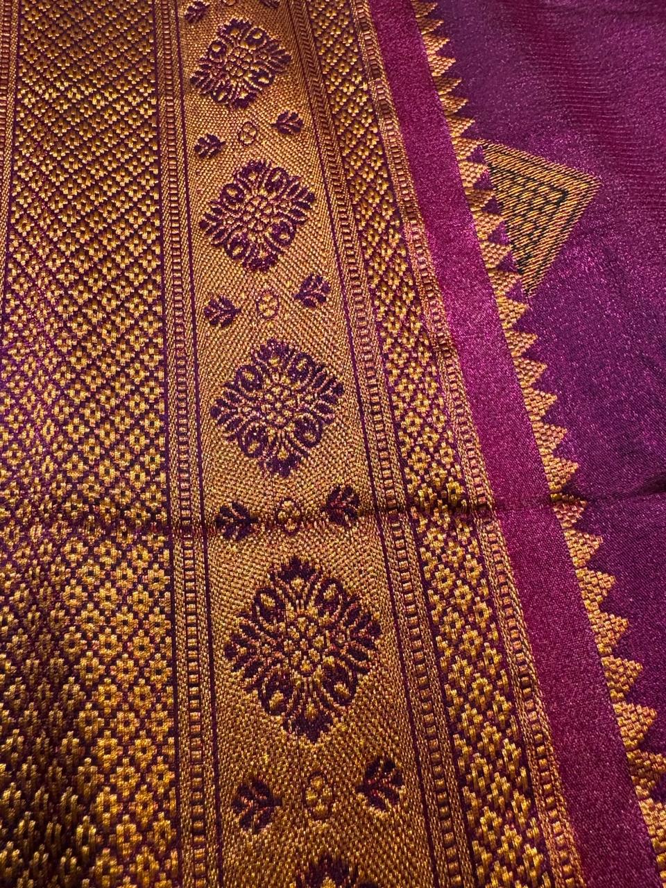 Pink silk saree