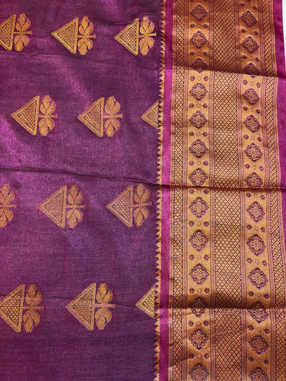 Pink silk saree