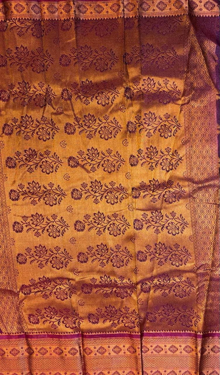 Pink silk saree