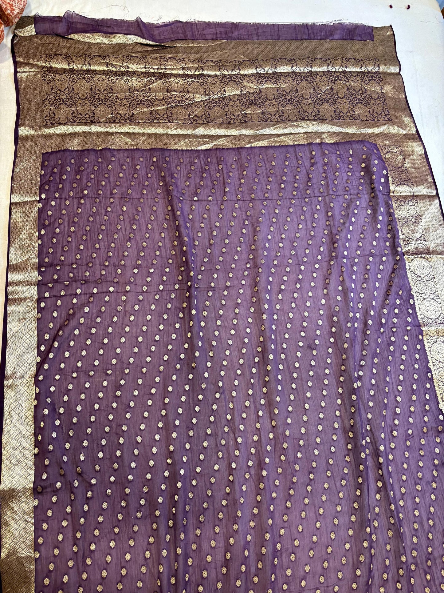 Purple Georgette Saree