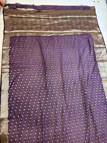 Purple Georgette Saree
