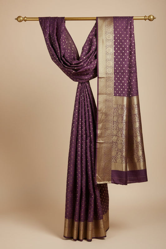 Purple Georgette Saree