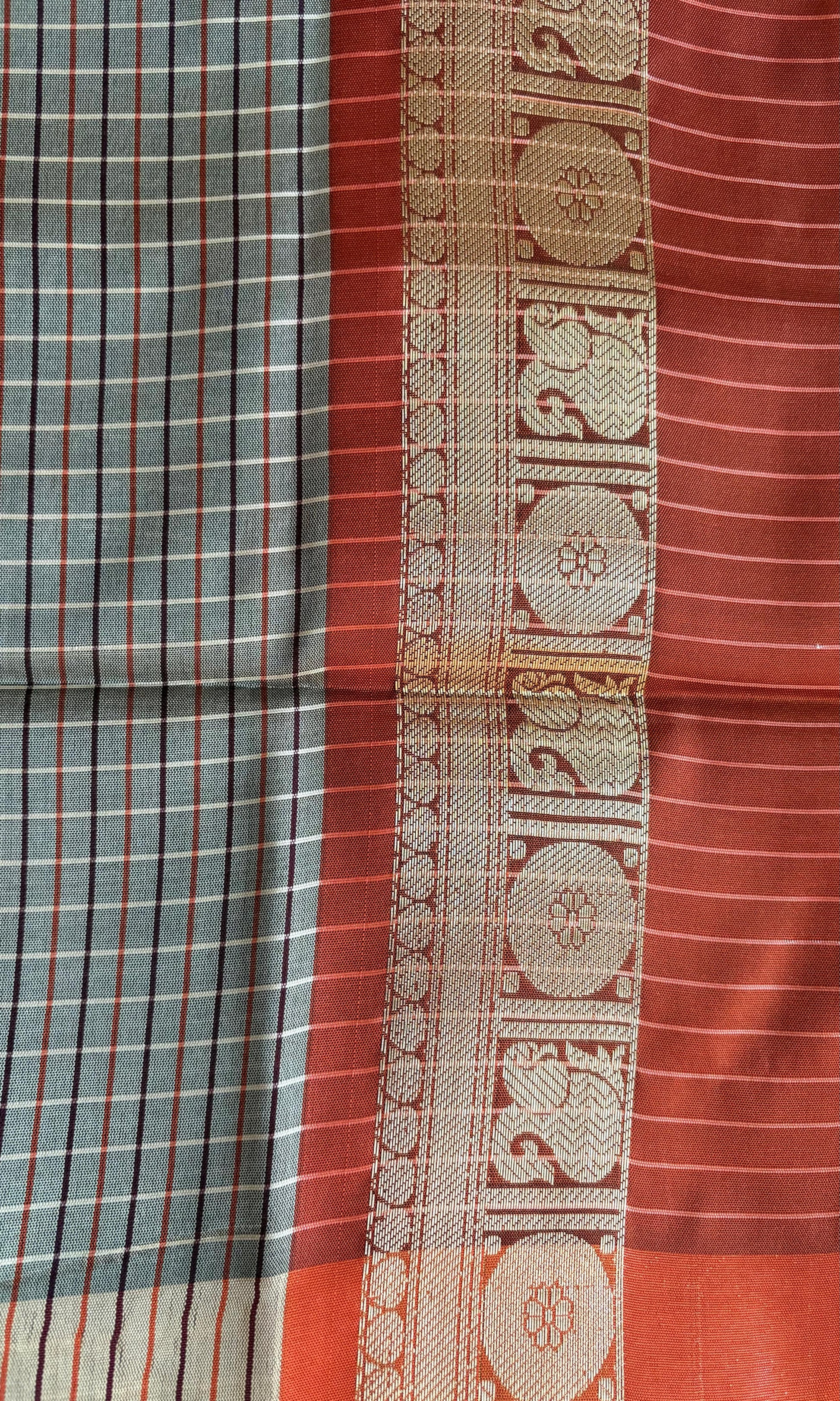 Gray Banarsi silk saree