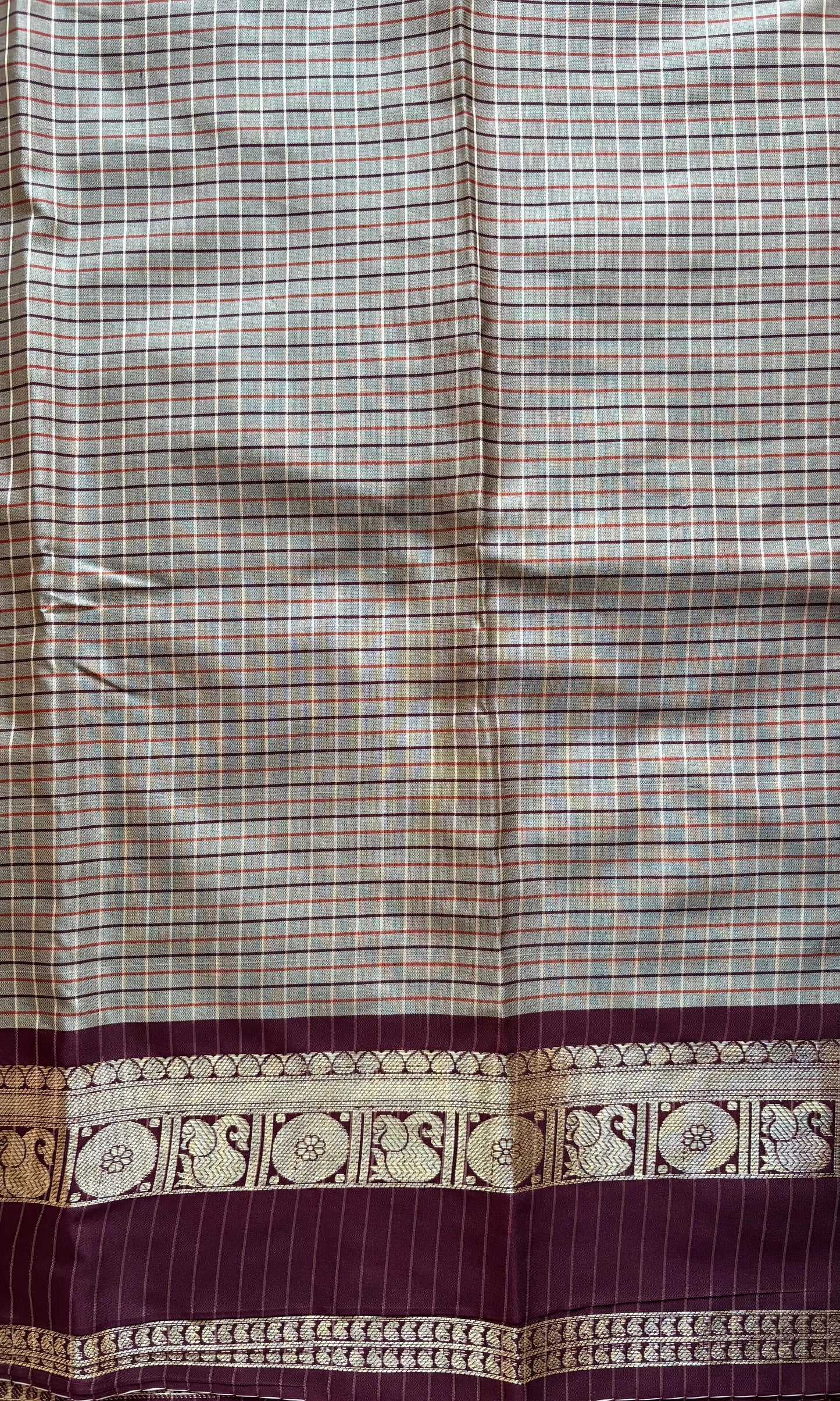 Gray Banarsi silk saree