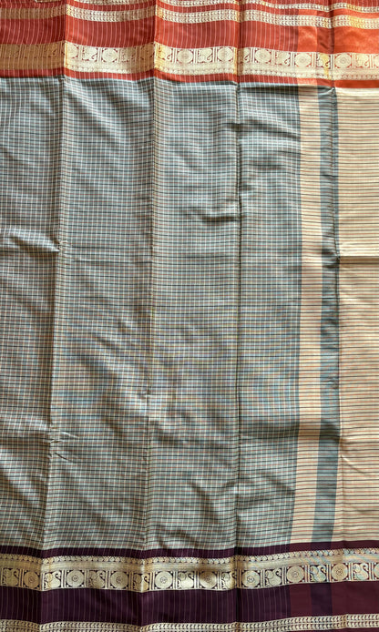 Gray Banarsi silk saree