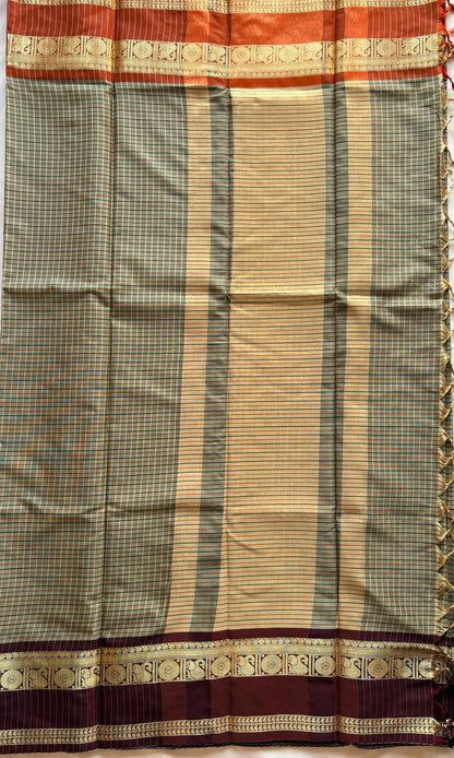 Gray Banarsi silk saree