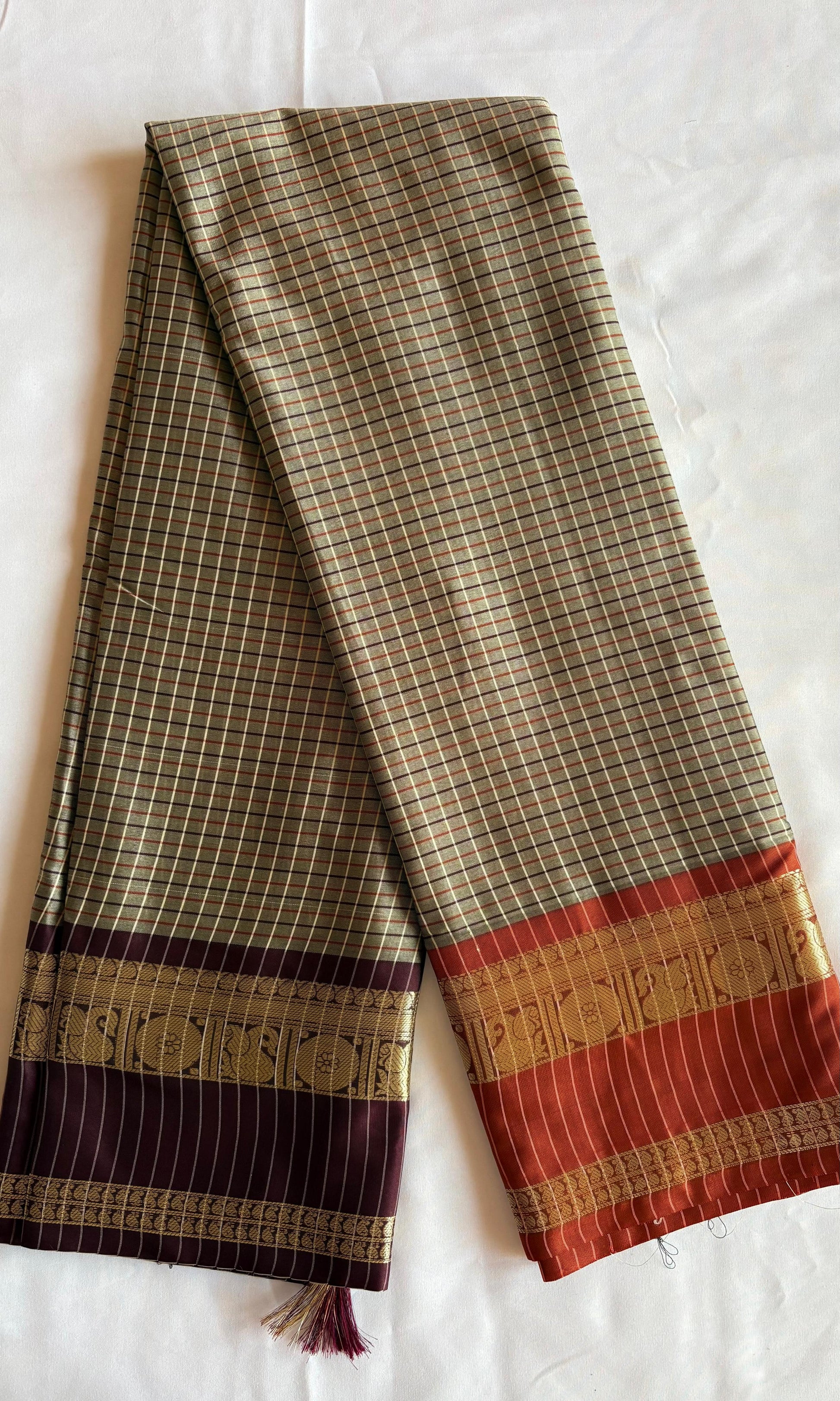 Gray Banarsi silk saree
