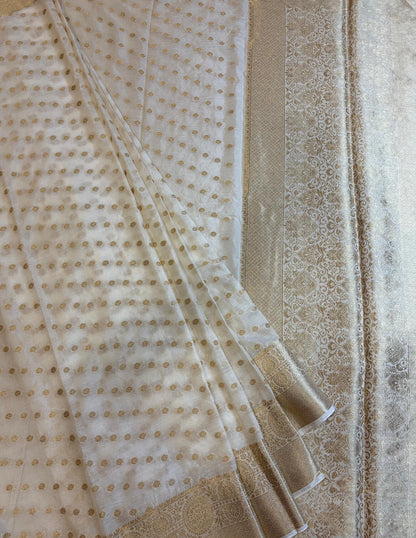 White Georgette Saree