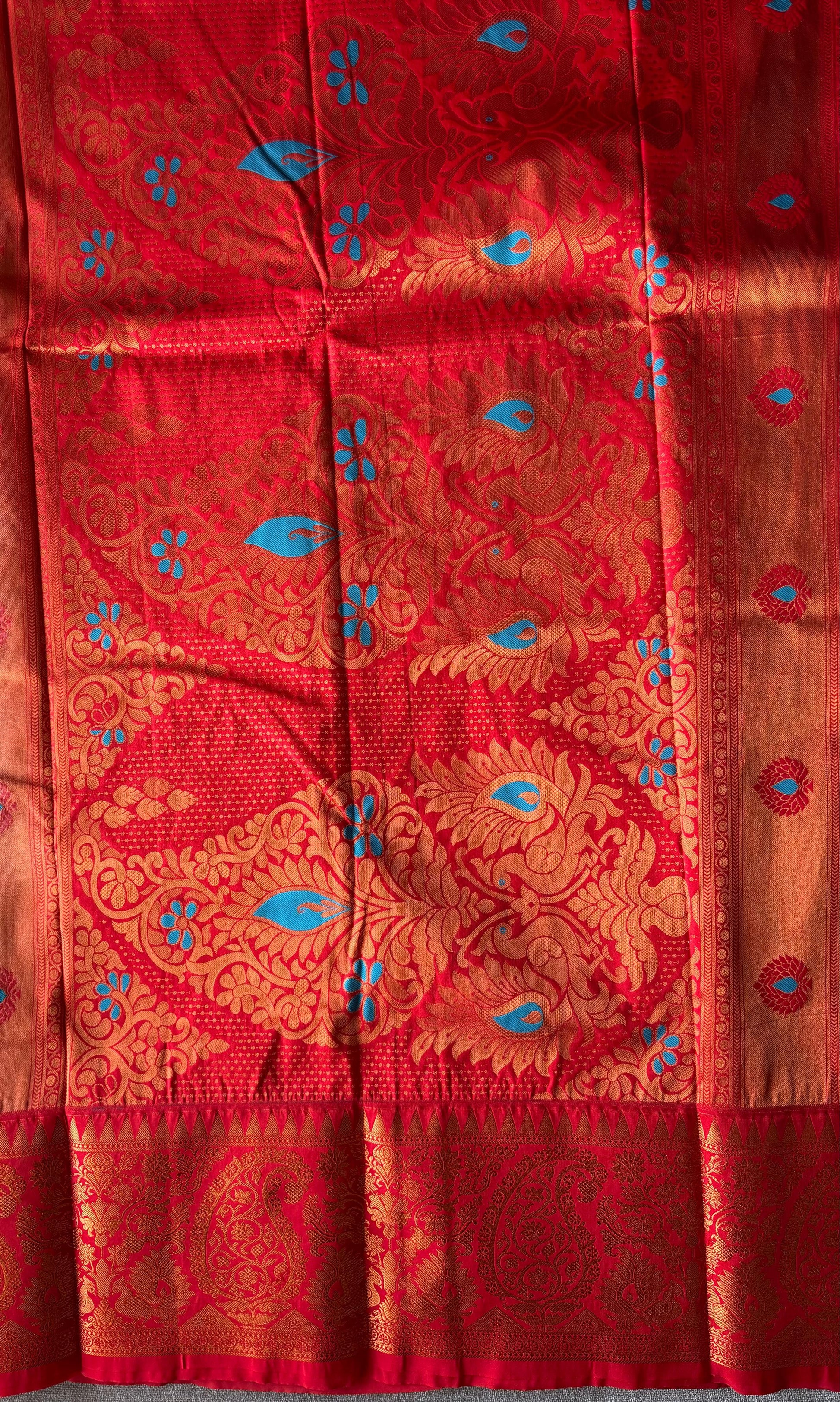 Pistachio color silk saree