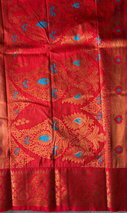 Pistachio color silk saree