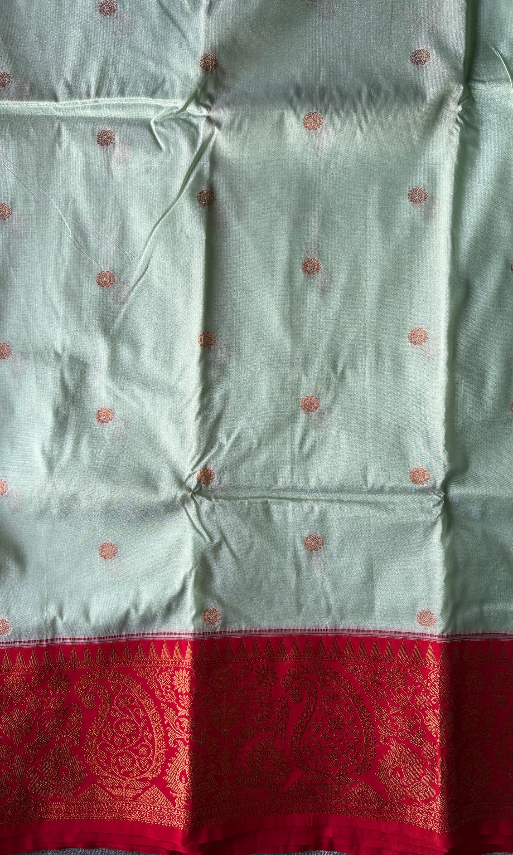 Pistachio color silk saree