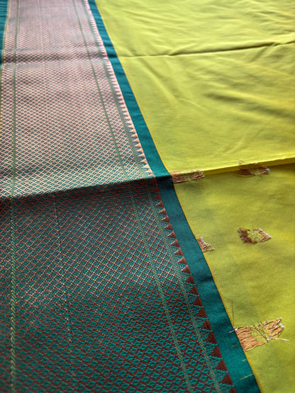 Lemon color silk saree