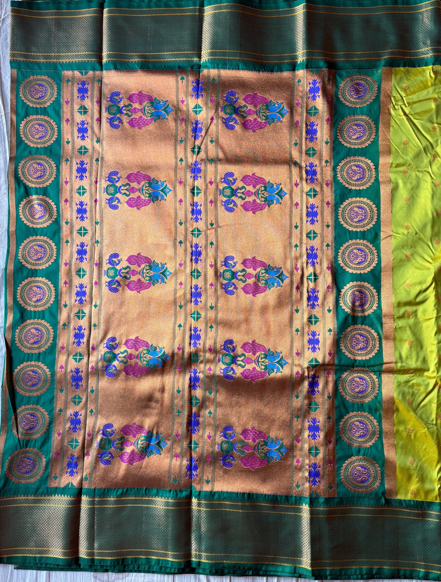 Lemon color silk saree
