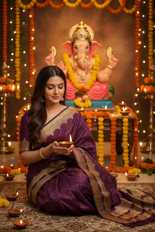 Mangali Baingan Color Saree