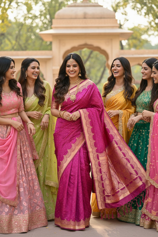 Mangali Pink Saree