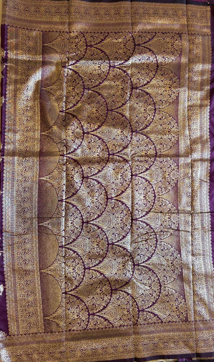 Purple silk saree