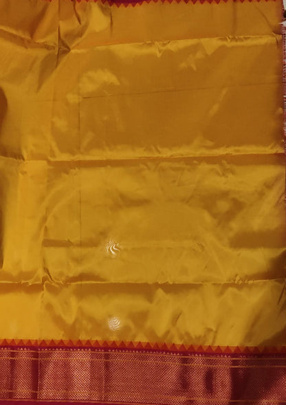 Yellow silk saree