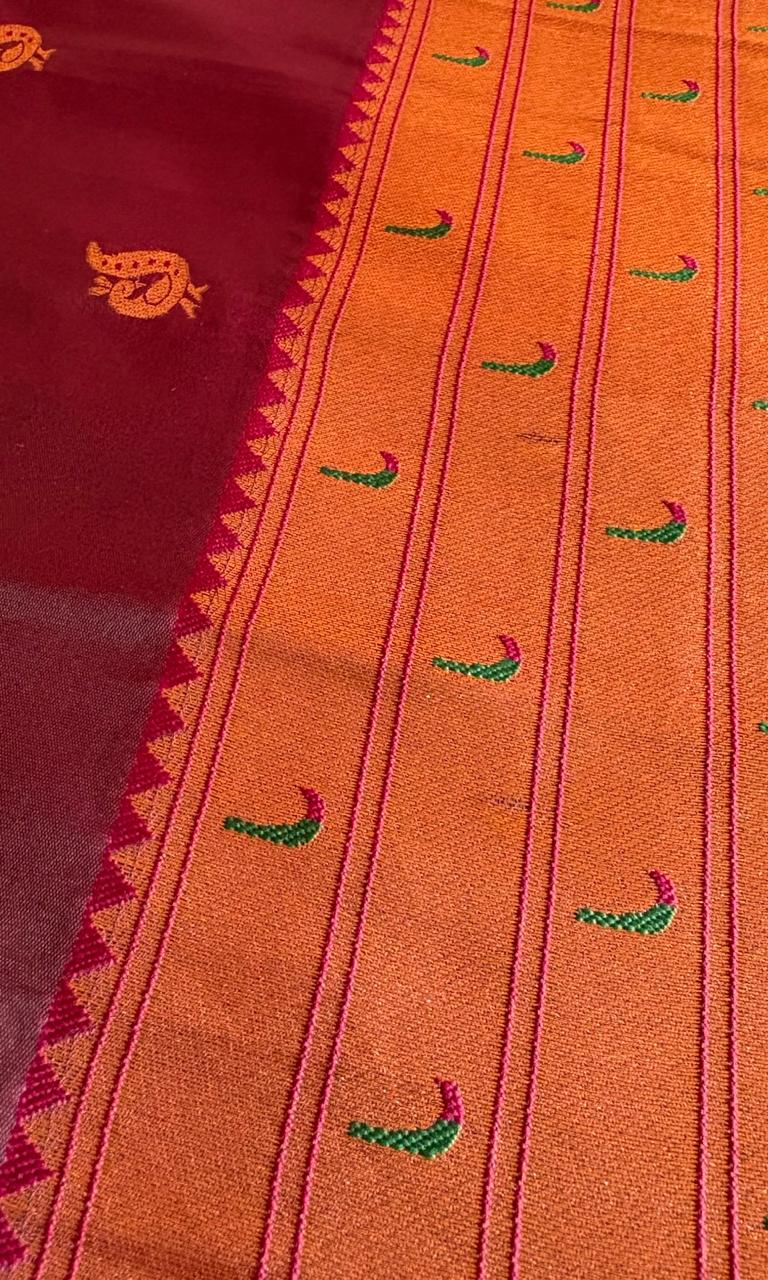 Baingan color Silk Saree