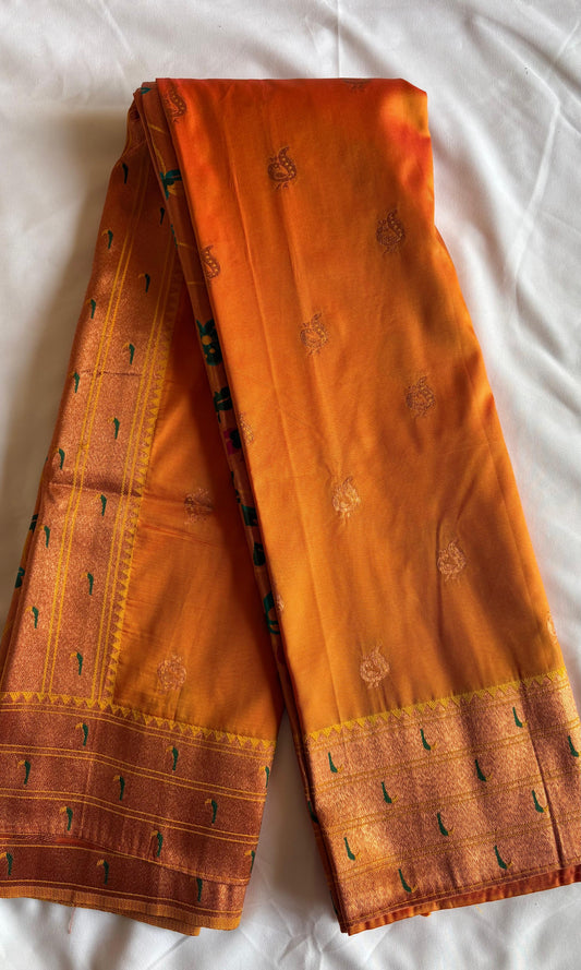 Orange Paithani