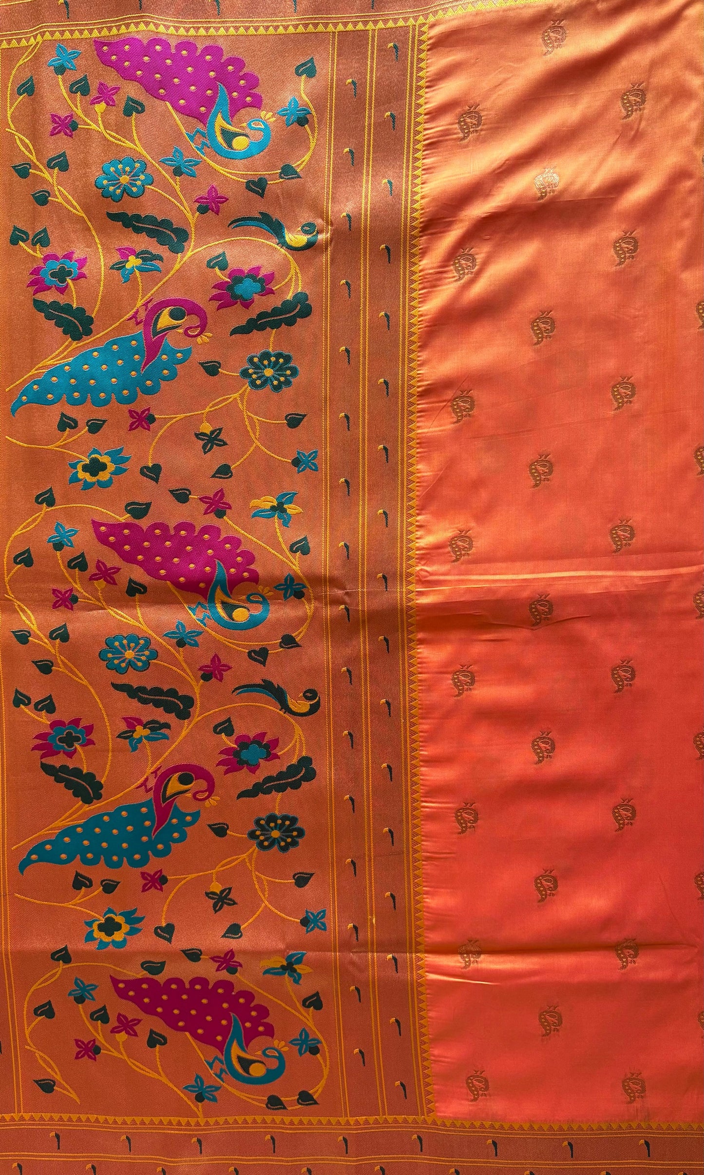 Orange Paithani
