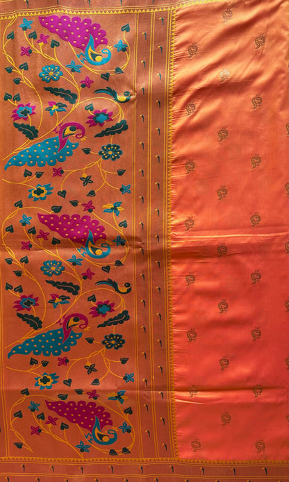 Orange Paithani