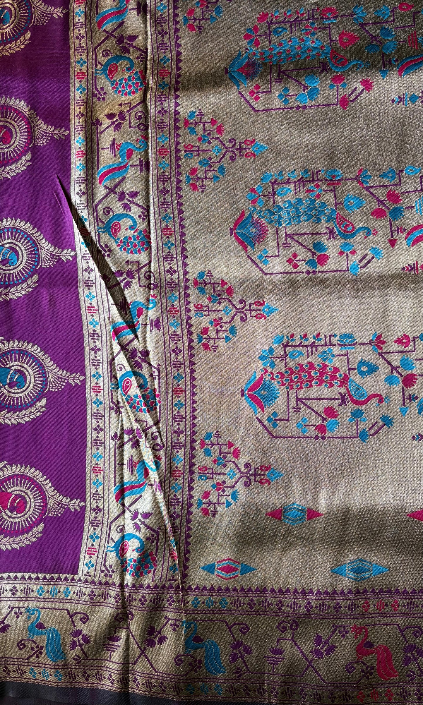 purple color paithani