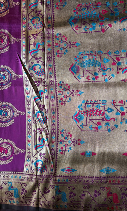 purple color paithani