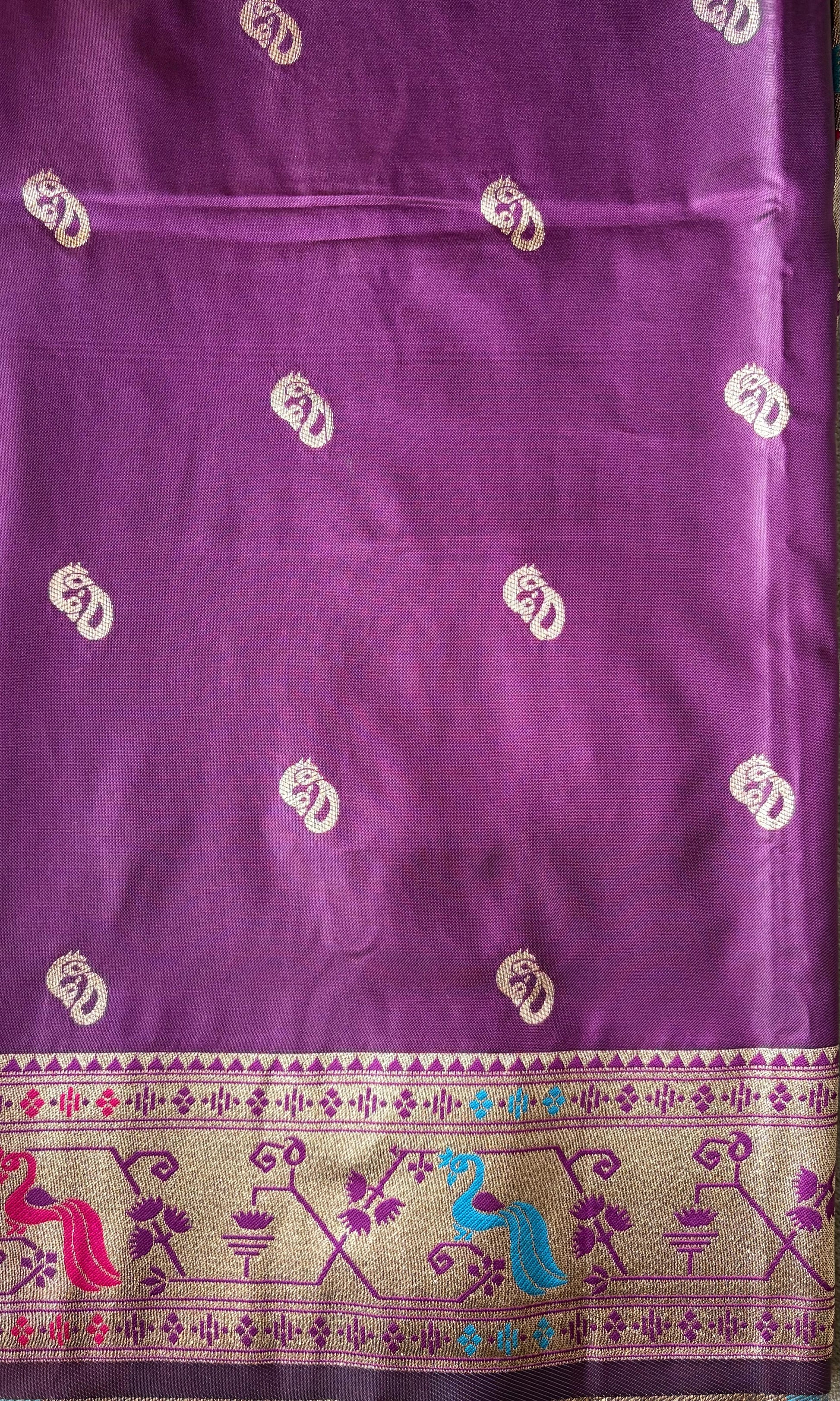 purple color paithani
