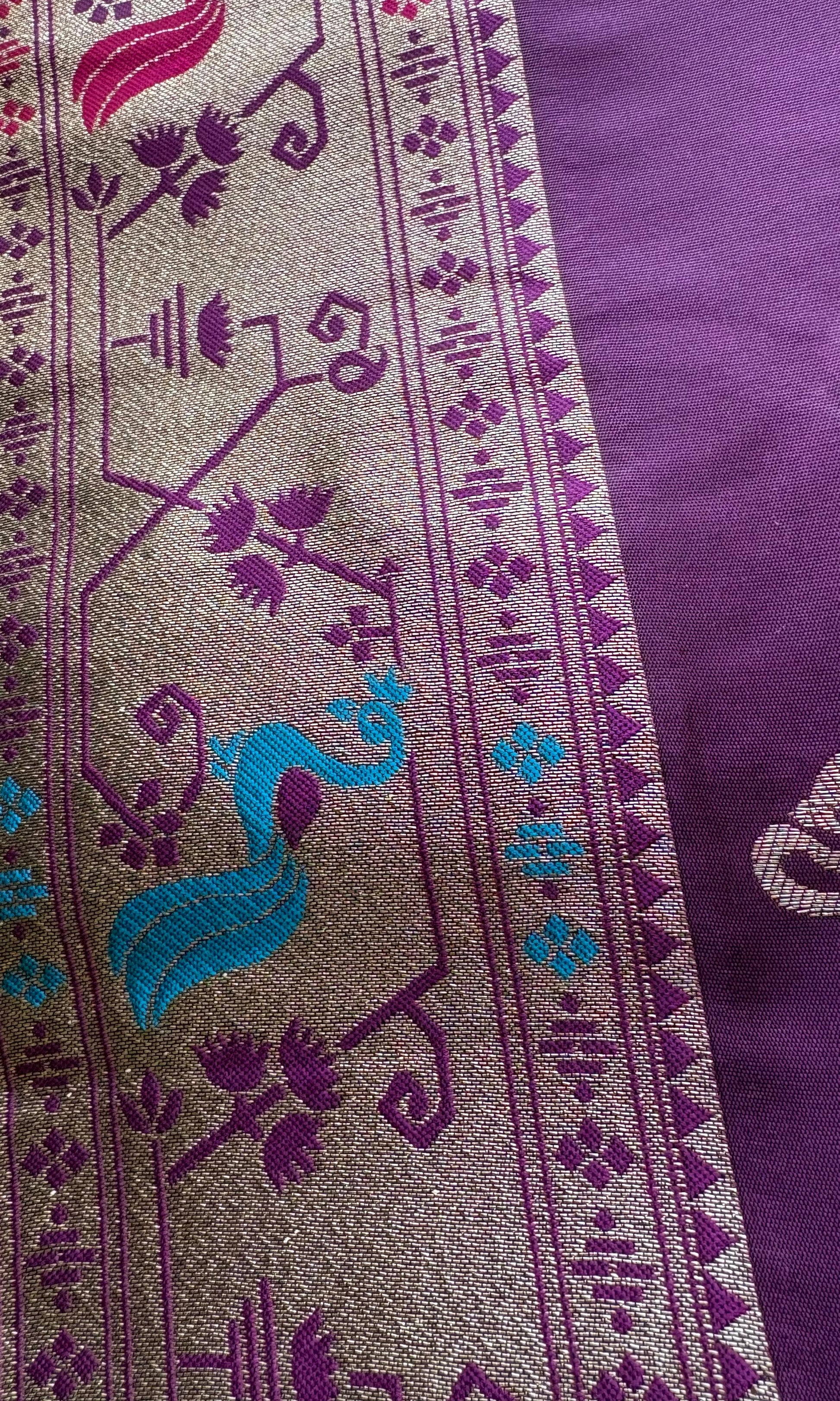 purple color paithani