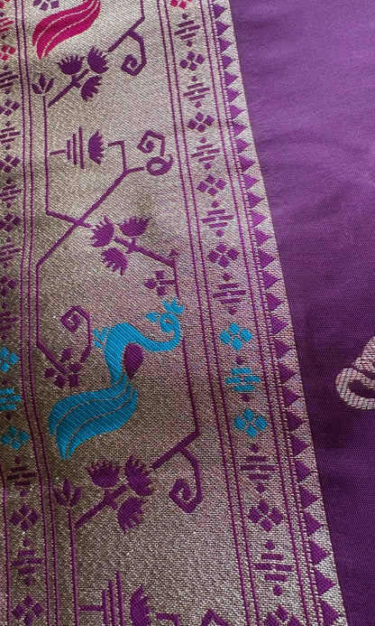 purple color paithani