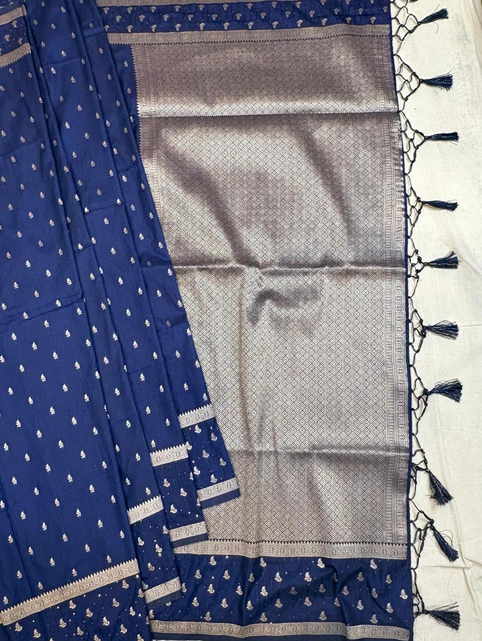 Blue silk saree