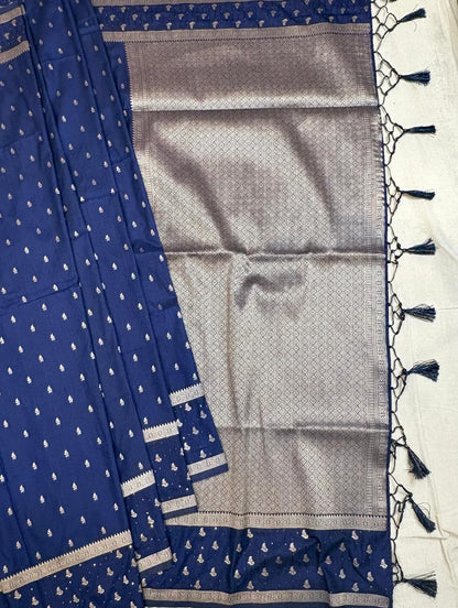 Blue silk saree