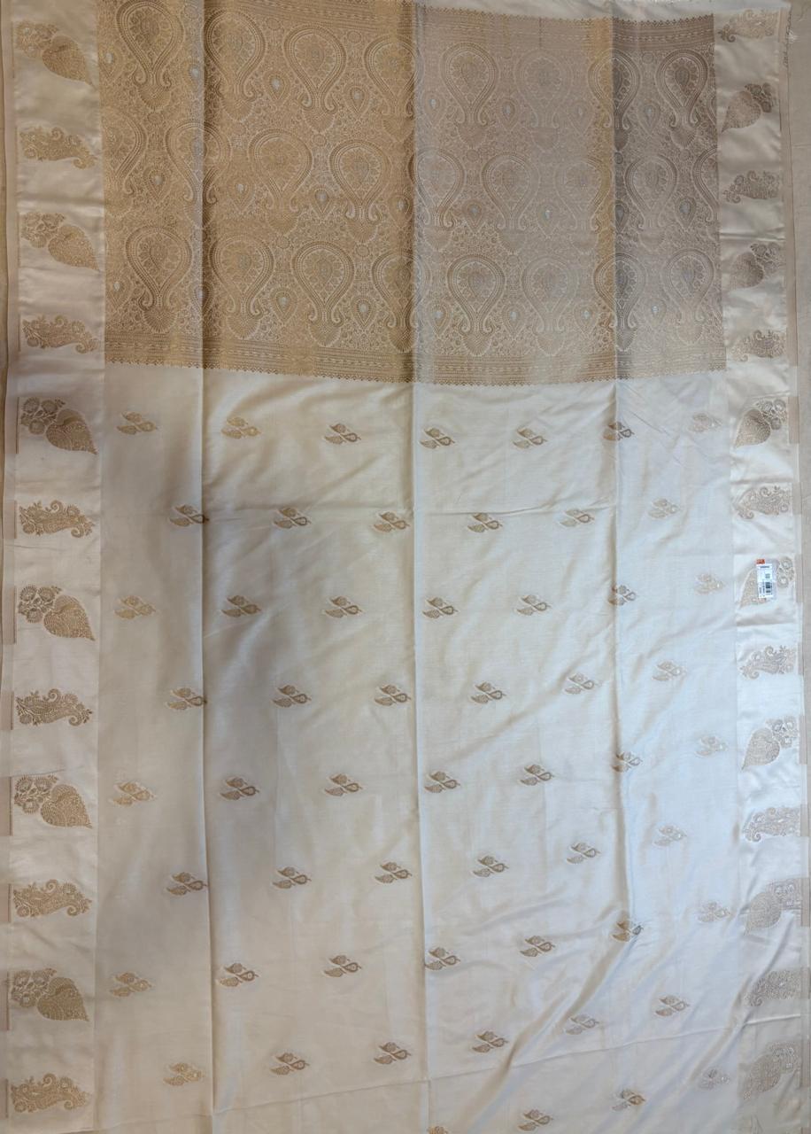 White silk saree