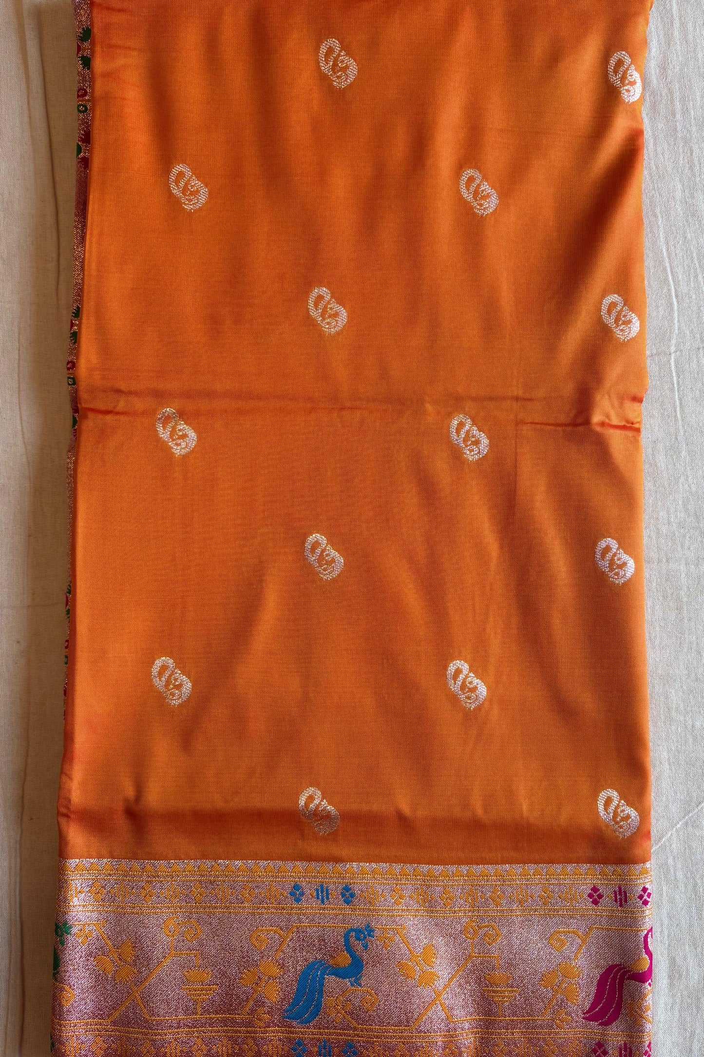 Orange Paithani