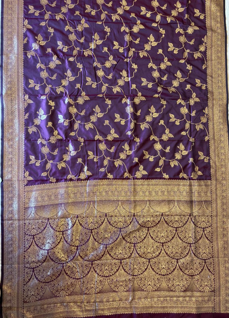 Purple silk saree