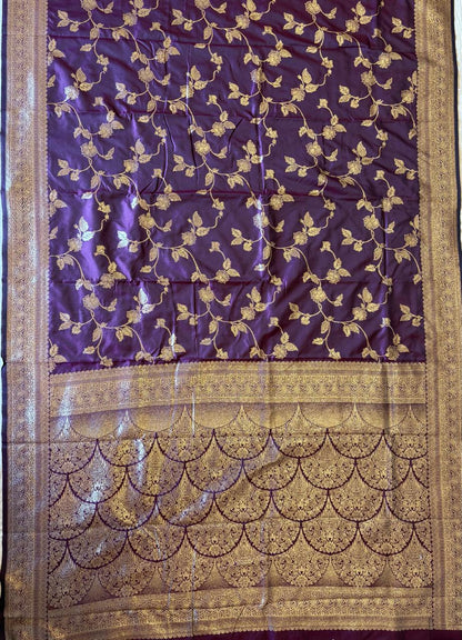 Purple silk saree