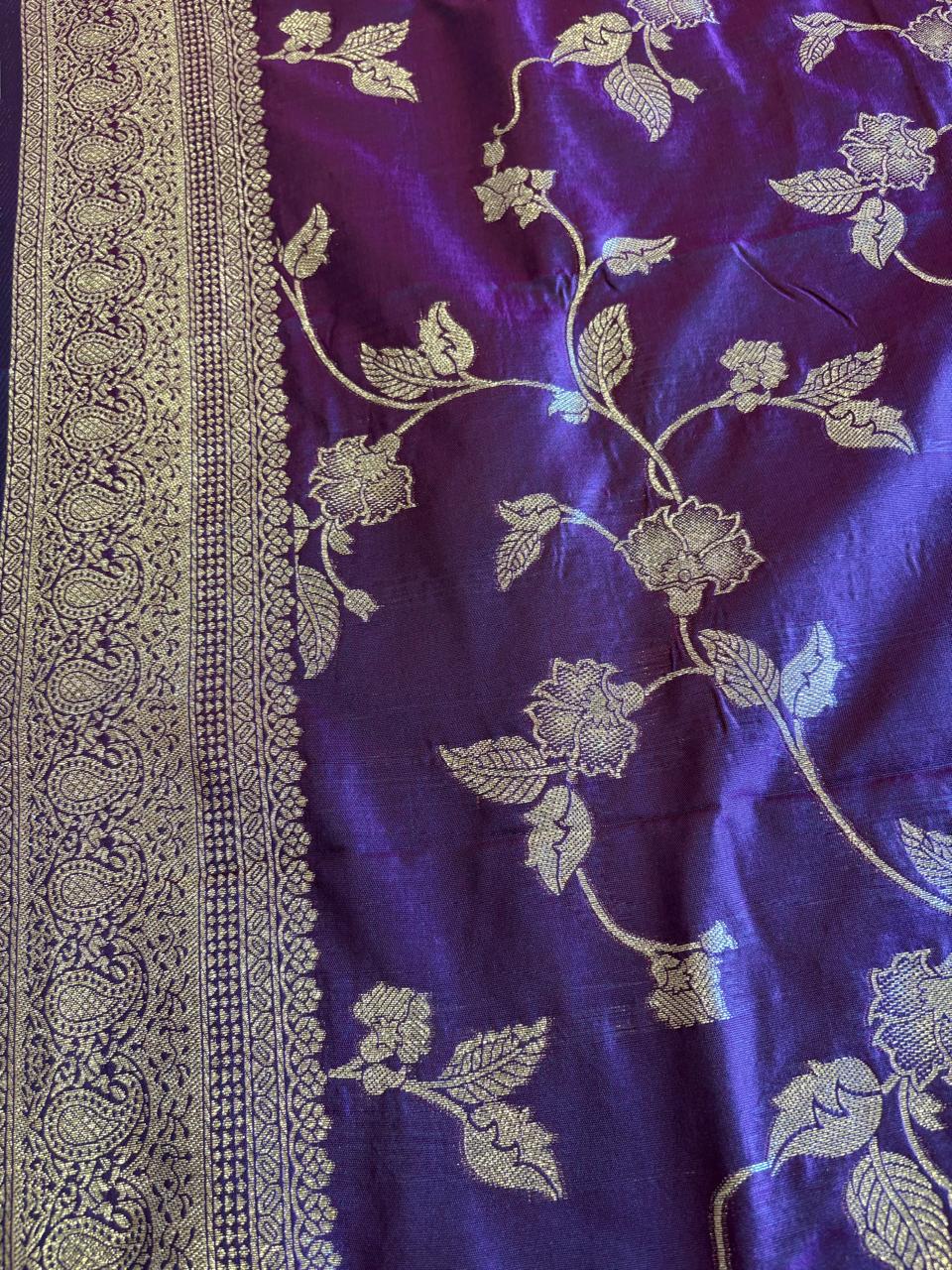 Purple silk saree 