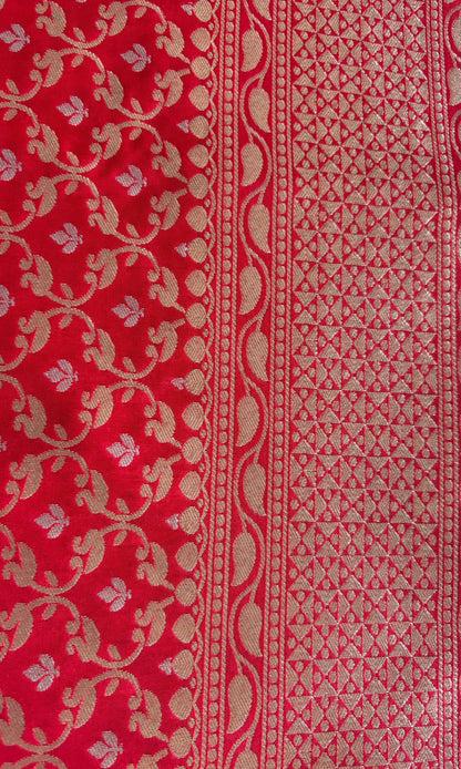 Red Mashru Saree