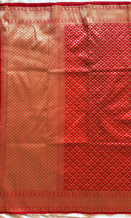 Red Mashru Saree