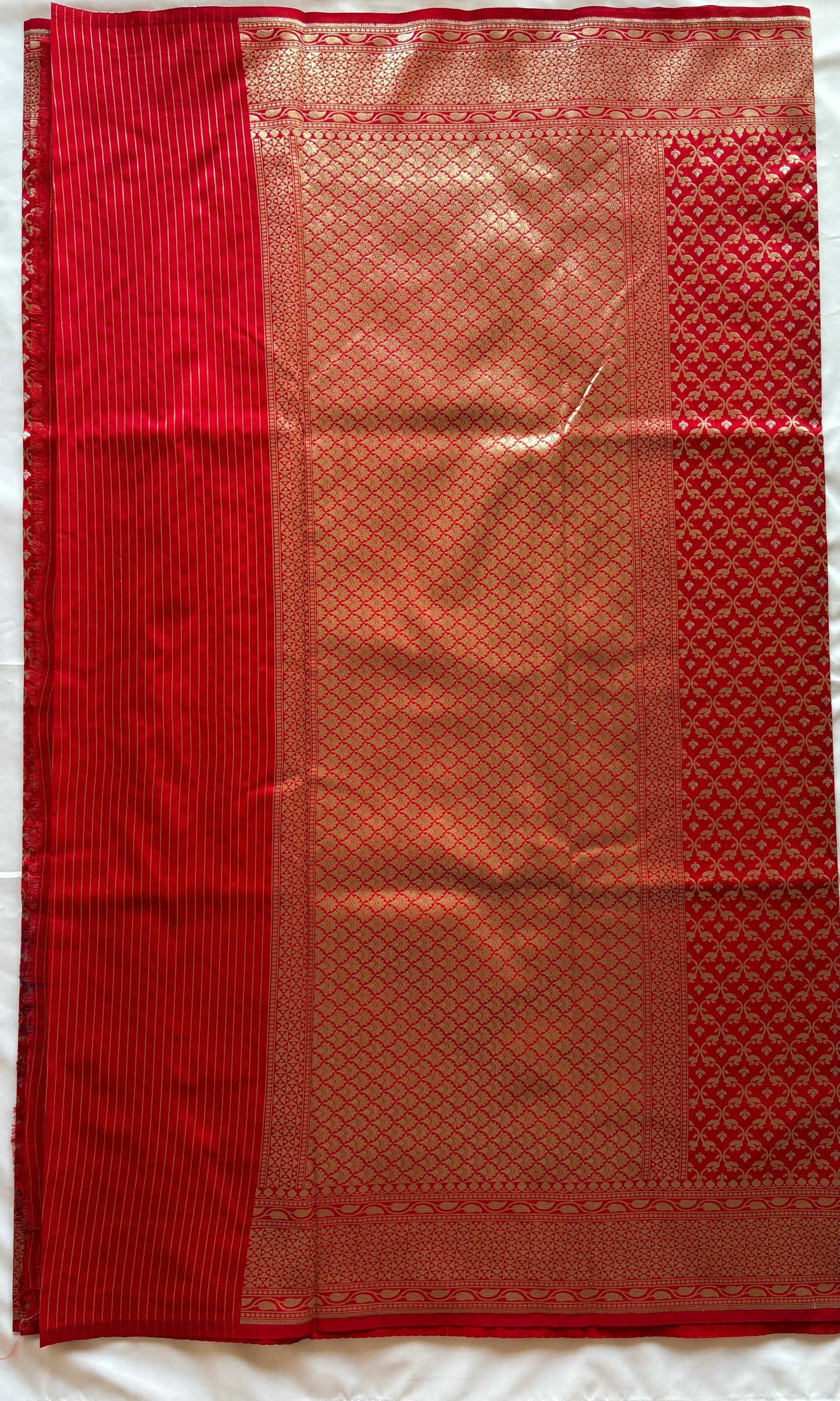 Red Mashru Saree