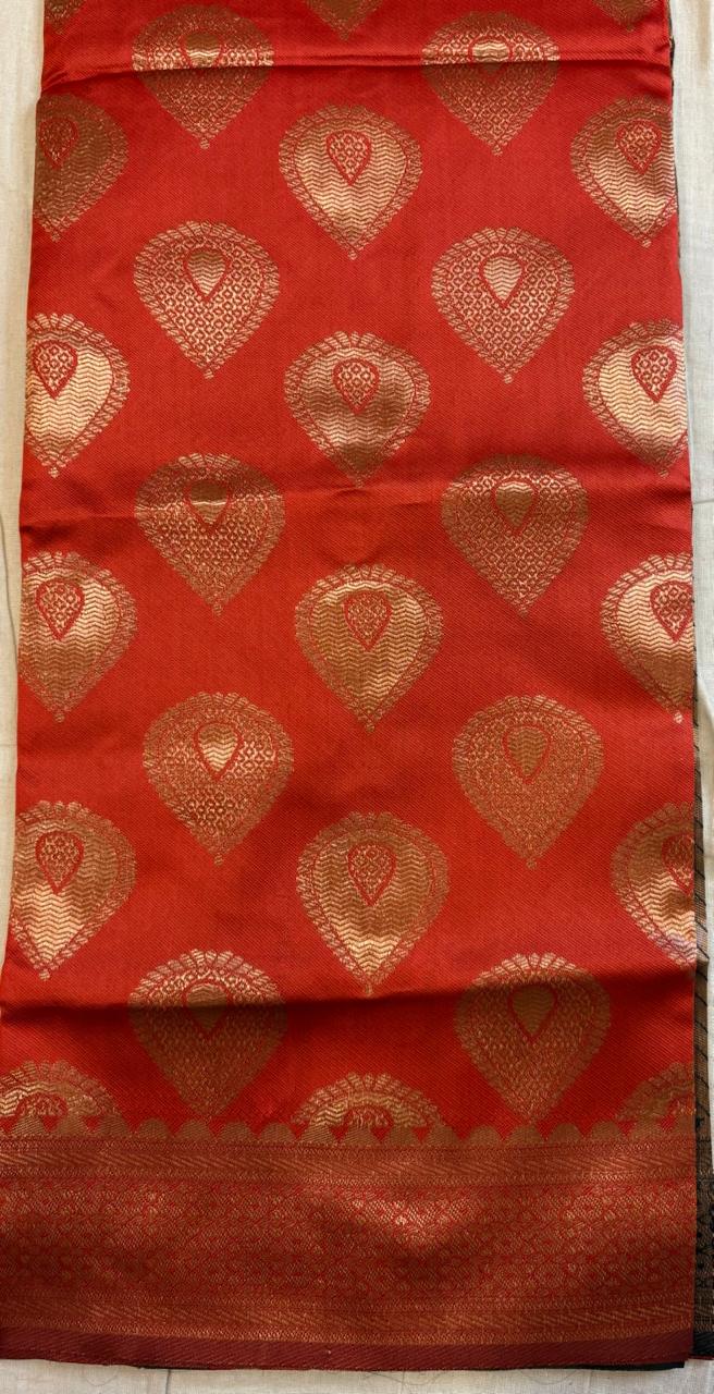 Orange silk saree
