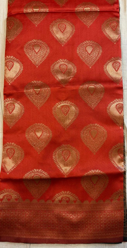 Orange silk saree