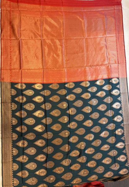Green silk saree