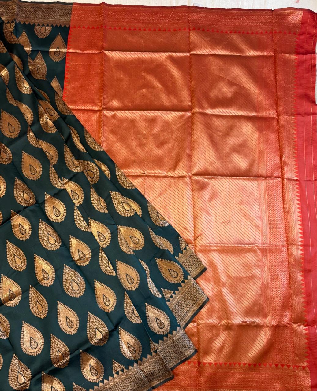 Green silk saree